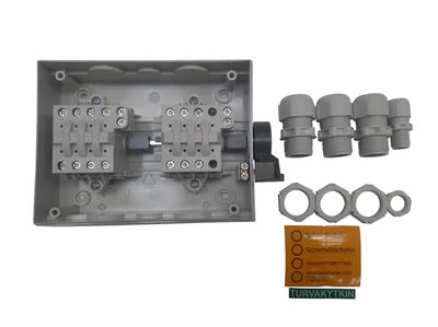Säkerhetsbrytare plastkapslad 6-polig 16A/7,5kW grå kapsling UL94-5VA för lantbruk, UV beständig, med hjälpkontakt 1NO