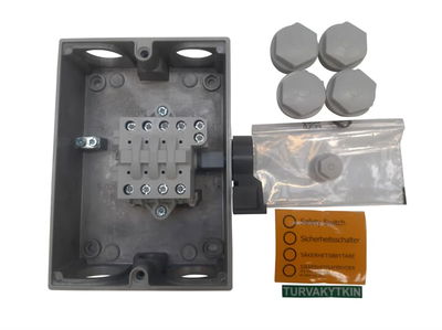 Säkerhetsbrytare aluminium 3-polig 16A 400V hjälpkontakt 1NO  UL94-5VA för lantbruk UV-beständig IP65