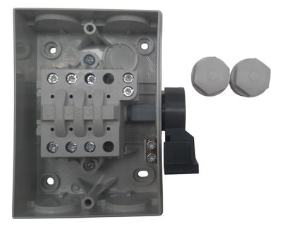 Strömbrytare plastkapslad 3-polig 25A vit kapsling utan hjälpkontakt