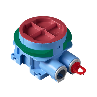 Apparatdosa med steglöst justerbar ring för 12 - 40 mm skiva. 2 fasta stutsar 16/20mm.