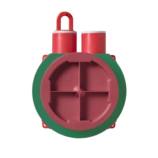 Apparatdosa brandklassad universal för EI30/EI60 brandklassade väggar, med steglöst justerbar ring för 12 - 40 mm skiva, 2 fasta stutsar 16/20mm. – Bild 4 av 6