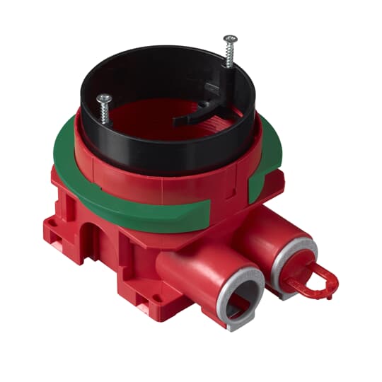 Apparatdosa brandklassad universal för EI30/EI60 brandklassade väggar, med steglöst justerbar ring för 12 - 40 mm skiva, 2 fasta stutsar 16/20mm. – Bild 3 av 6