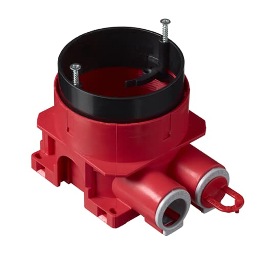 Apparatdosa brandklassad universal för EI30/EI60 brandklassade väggar, med steglöst justerbar ring för 12 - 40 mm skiva, 2 fasta stutsar 16/20mm. – Bild 6 av 6