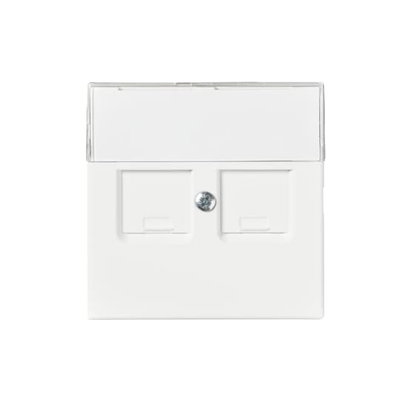 Centrumplatta, Impressivo, 2xRJ45, matt vit