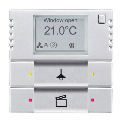 Rumstermostat med display och 2/4-knappar aluminium