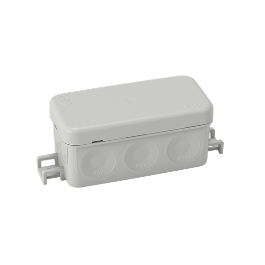 Kopplingsdosa IP65 utanpåliggande 105 x 43mm, Monteringsbar vid temperaturer mellan -25...+60°C, Halogenfri, Grå