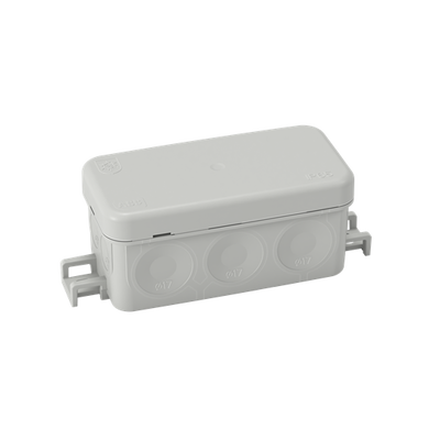 Kopplingsdosa IP65 utanpåliggande 105 x 43mm, Monteringsbar vid temperaturer mellan -25...+60°C, Halogenfri, Grå