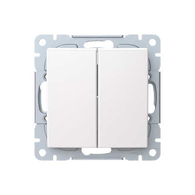 Strömställare SAGA med dubbeltrappfunktion. Inklusive brytarinsats och vippa.