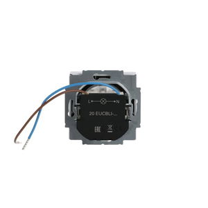 Vägguttag med inbyggd vit LED-belysning, Vägguttag, Impressivo, 1-vägs, jordat, snabbanslutning vit