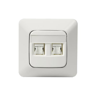 Modularuttag, Jussi, 2xRJ-45, Cat6 UTP