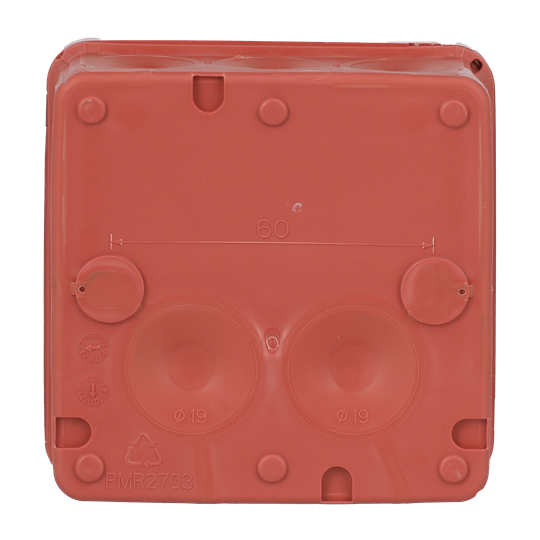 Kopplingsdosa IP65, utanpåliggande, 2,5mm², 500V, 86 x 86 mm, röd – Bild 3 av 6