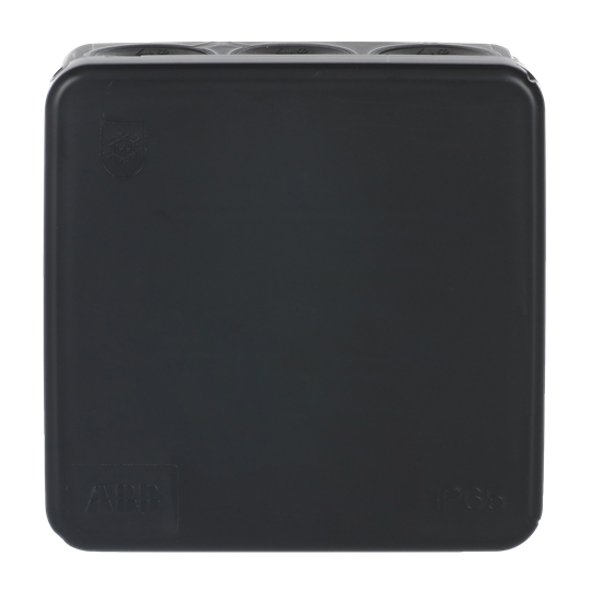 Kopplingsdosa IP65, utanpåliggande, 2,5mm², 500V, 86 x 86 mm, svart