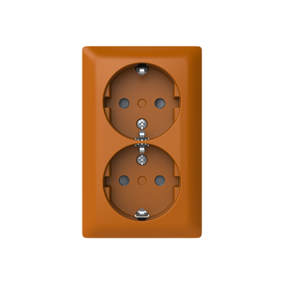 2-vägs Vägguttag utvändig. Orange
