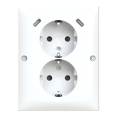 2-vägs hörnuttag med 2xUSB-C