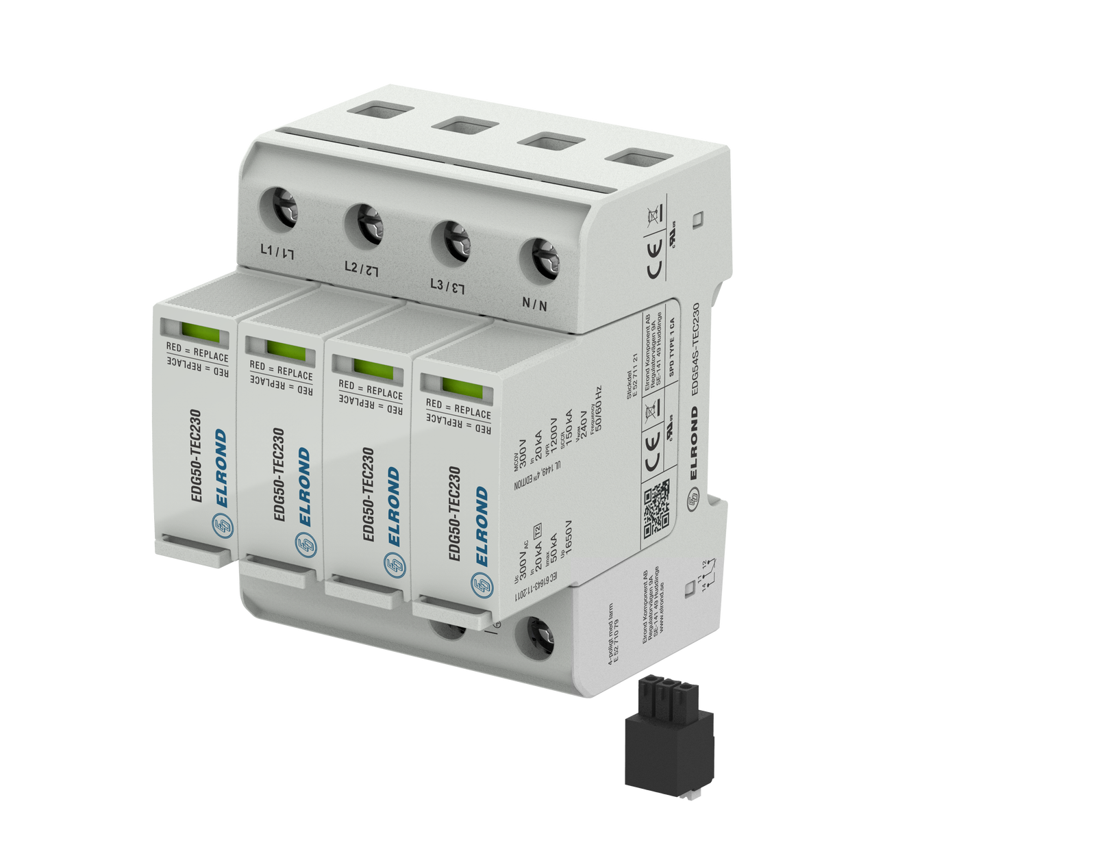 Mellanskydd 4pol Safetec 230V