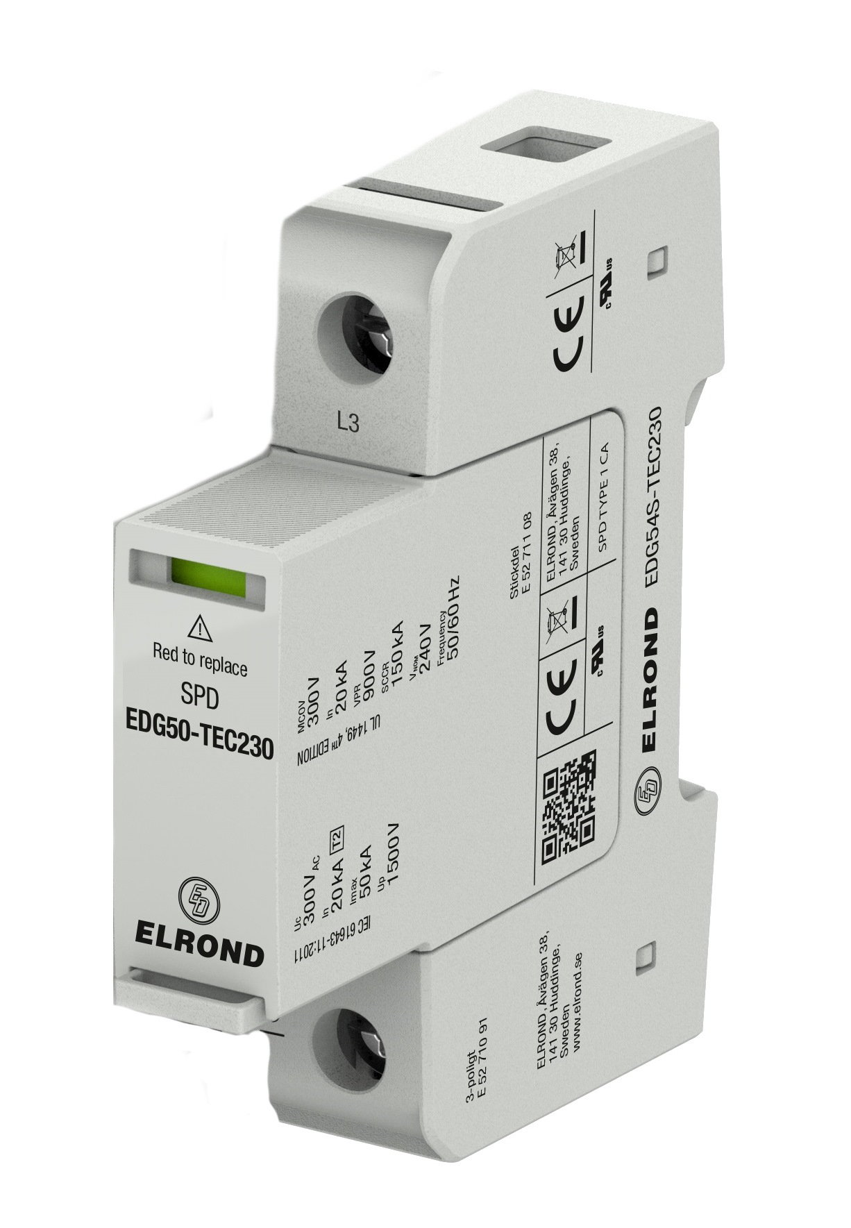 Mellanskydd 1pol Safetec 230V