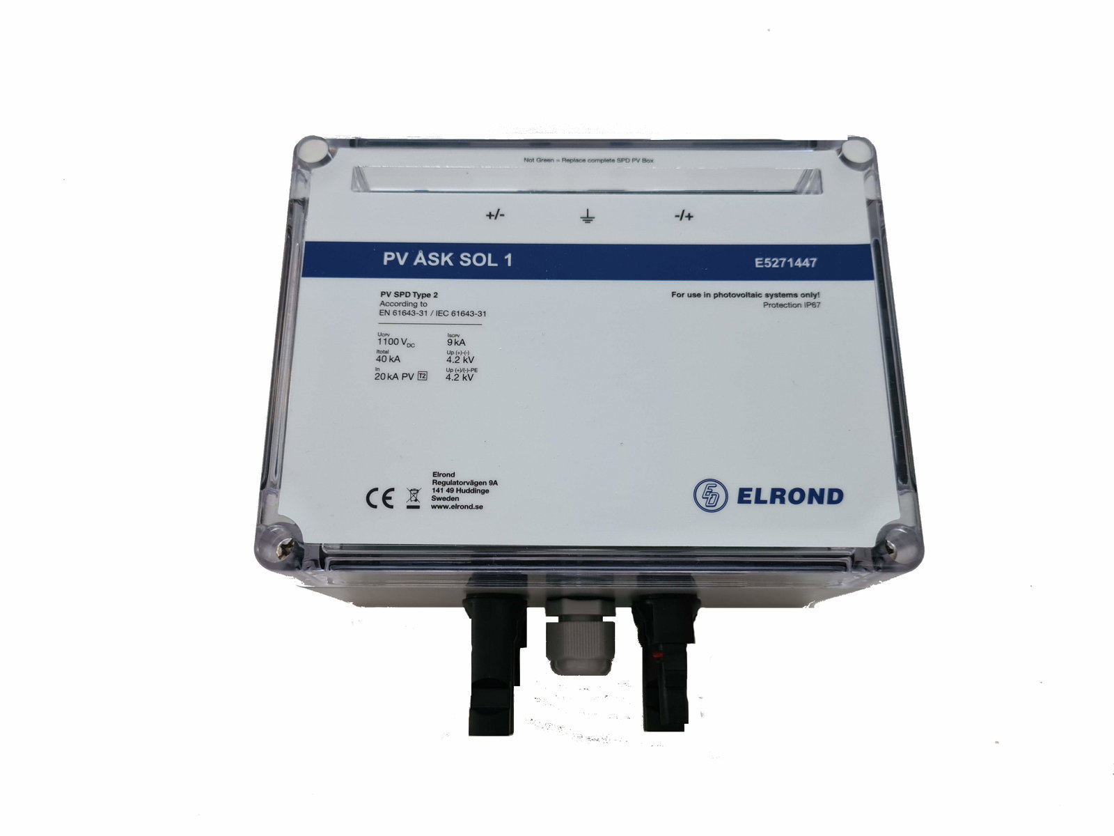 Plastkapsling 1 solcellsskydd