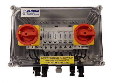 Kapsling 2st DC-skydd, brytare