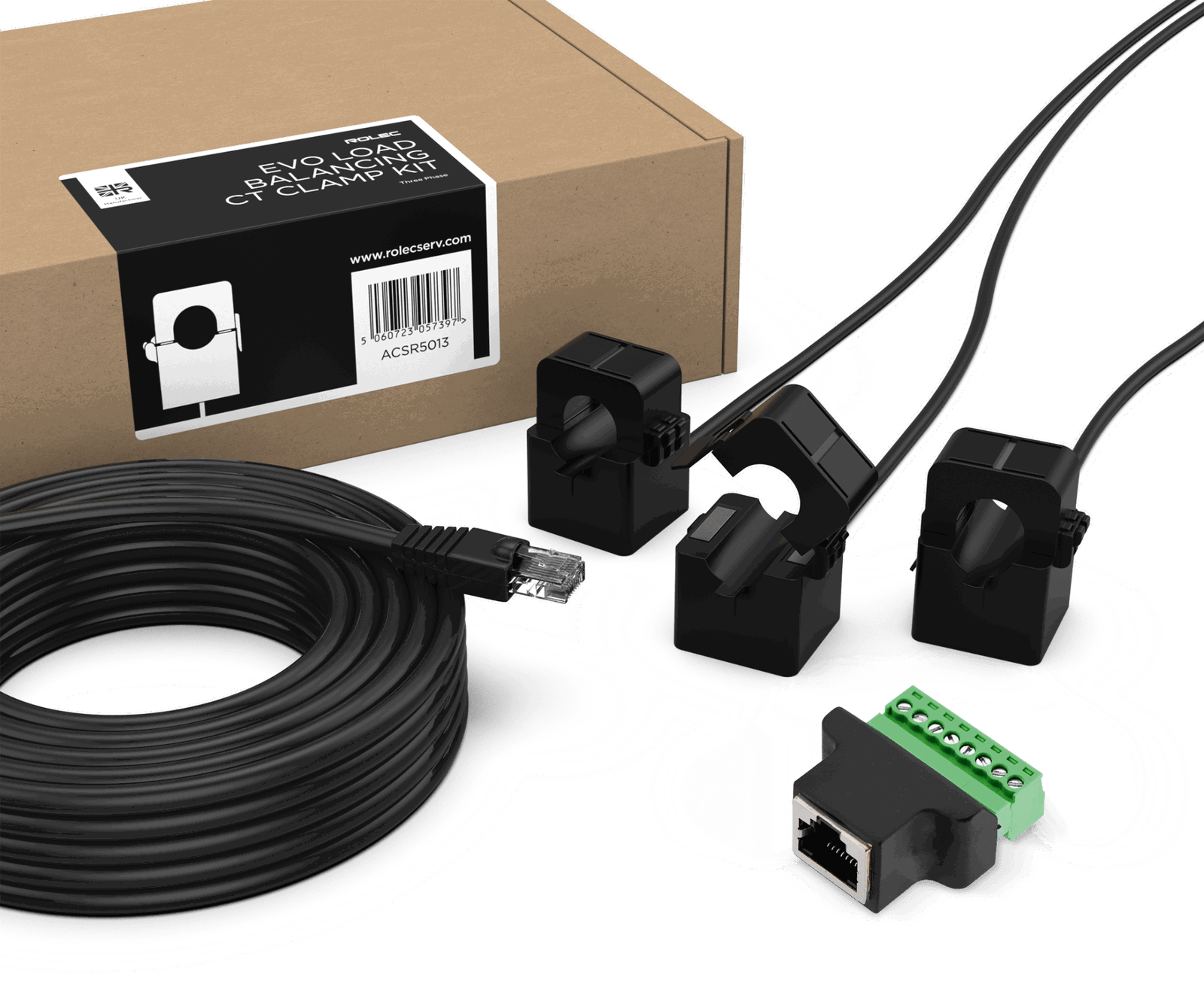 Rolec EVO lastbalanseringskit med CT-klämmor, RJ45