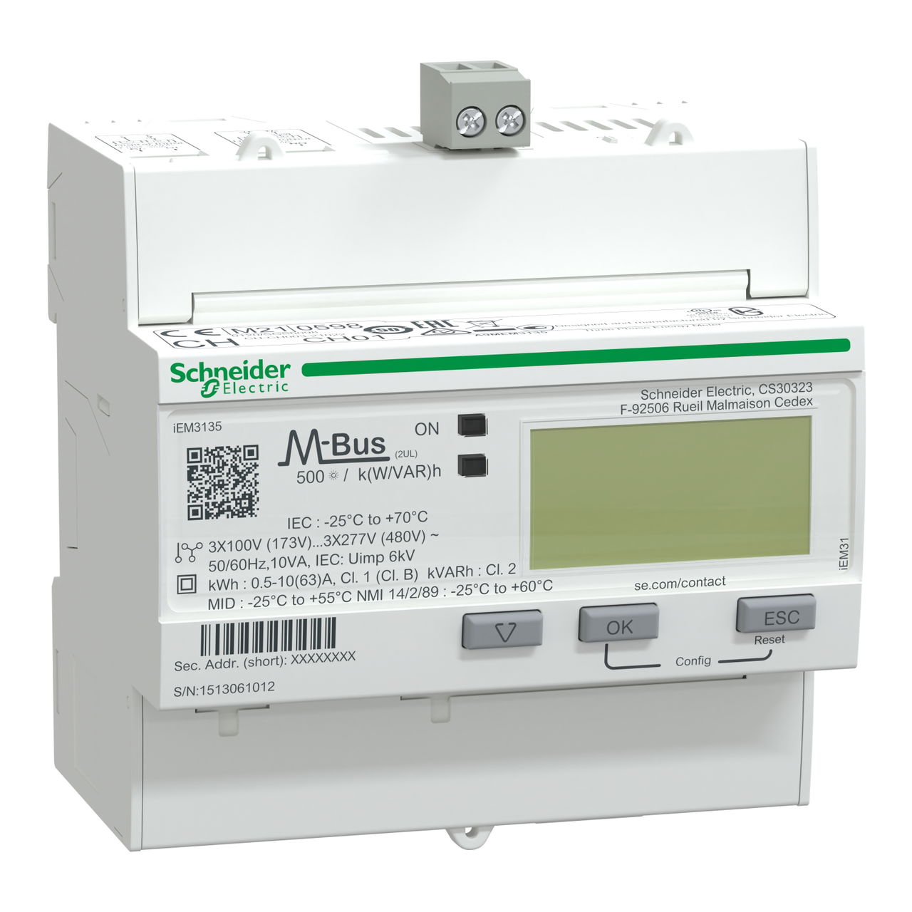 KWh-mätare 63A m M-bus +I/O