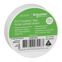 Eltejp 19mm x 20m PVC Vit