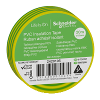 Eltejp 19mm x 20m PVC Gul/Grön