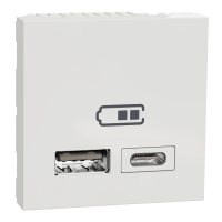 USB type A+C Laddare 2.4 A vit