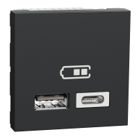 USB typ A+C 2,4 A 45x45 antrac