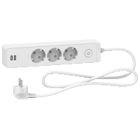 Grenuttg 3-v+2xUSB MJ 1,5m Vit