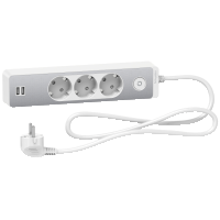 Grenuttg 5v+2xUSB 1,5m Vit/Alu