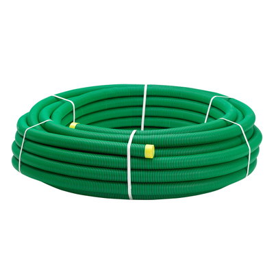Uponor UDV-R 50/42 50m grön PEH, på ring med dragtråd, märkt "Svagströmskabel" EBR beteckning SRN