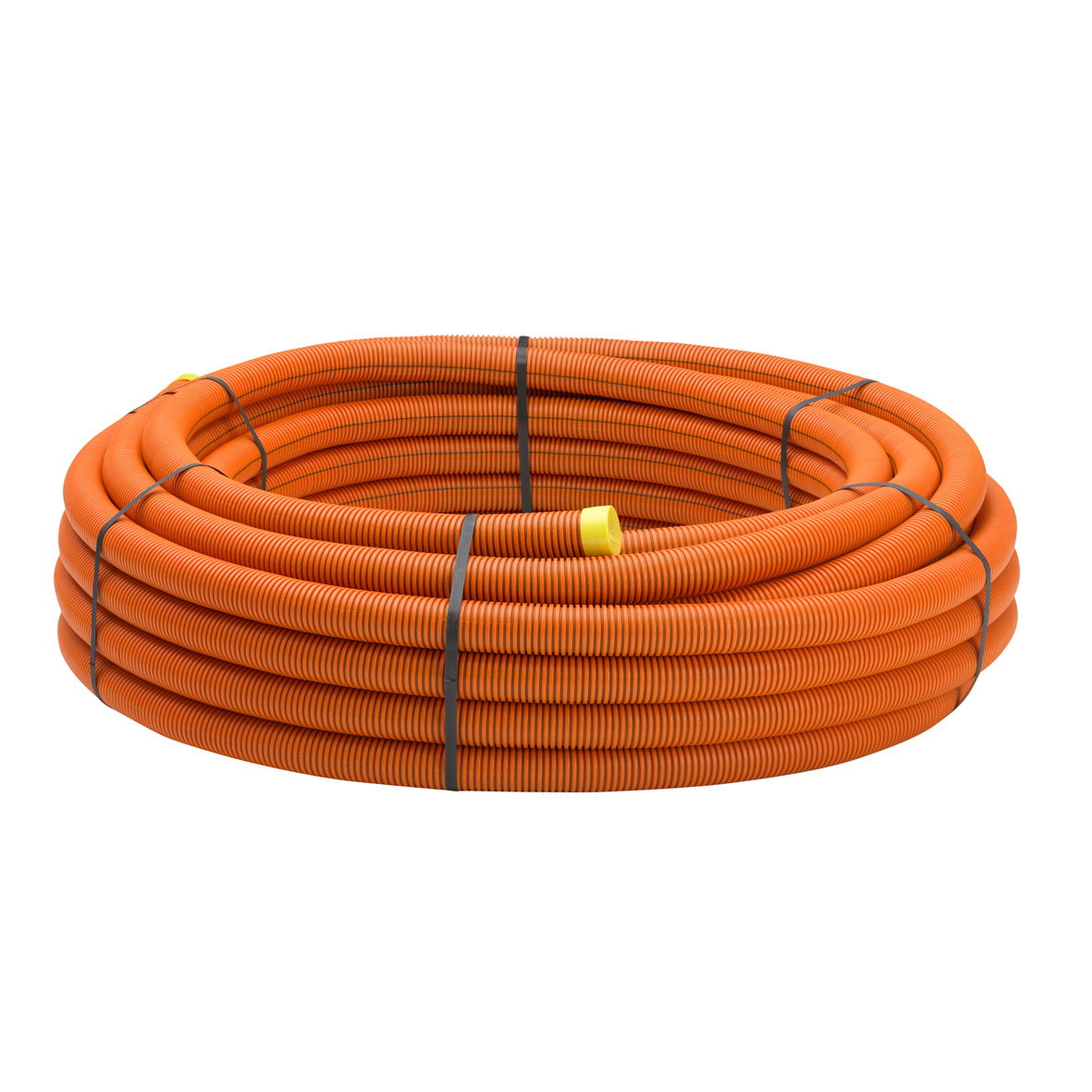 Uponor UDV-R 50/42 50m orange PEH, på ring med dragtråd, märkt "Telekabel" EBR beteckning SRN