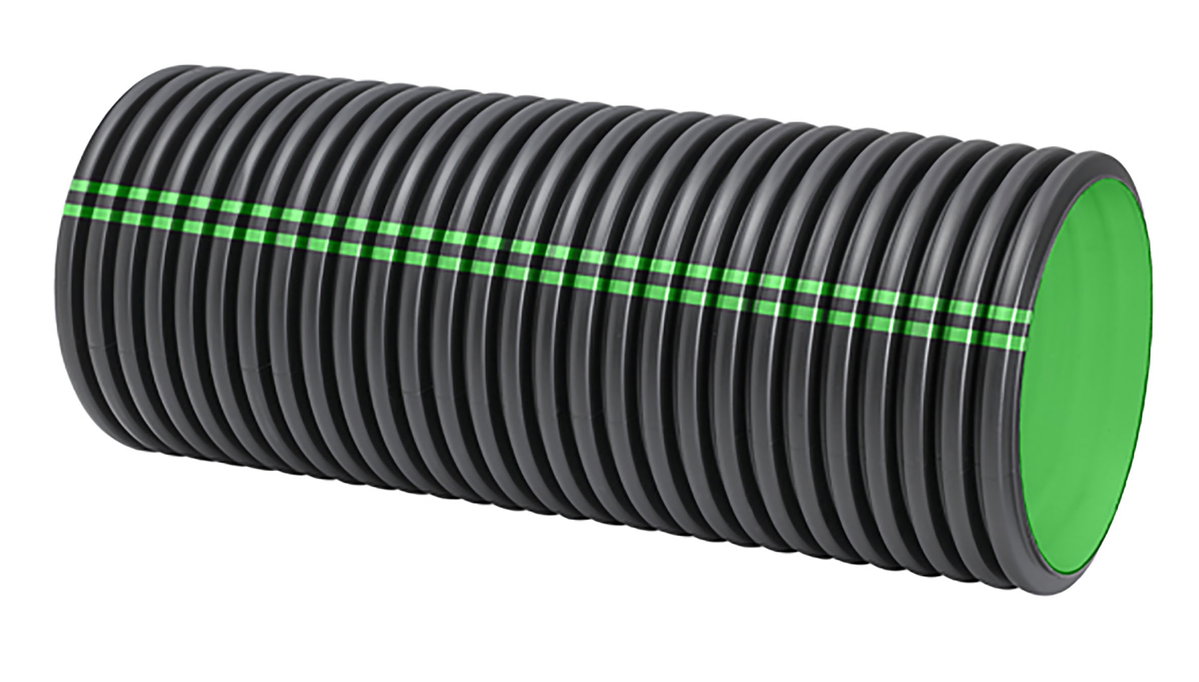 Uponor Vägrör 338/300 SN8 PP 8m, färg svart utan muff. Tillverkade i enlighet med TRVK Väg och AMA PBB.55