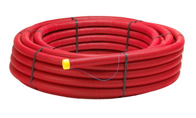 Uponor DW Blue 110 50M röd av PEH märkt ”Kraftkabel” EBR beteckning SRN