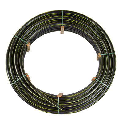 Uponor kabelskyddsrör 75/66 250m på ring i svart PE med gula ränder, klass SRS