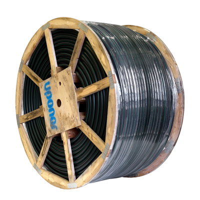 Uponor optokabelskyddsrör 40/32,6 längd 2000m, lågfriktion med grön stripe av PE på engångstrumma i trä