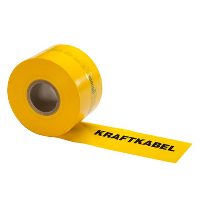 Uponor markeringsband 50 mm x 250m gul märkta "Kraftkabel" EBR beteckning MBN