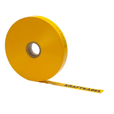 Uponor markeringsband 50 mm x 500 m gul för plöjning märkta "Kraftkabel" EBR beteckning MBN