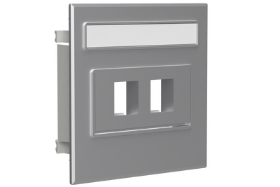 Lock rakt RJ45 Keystone silver