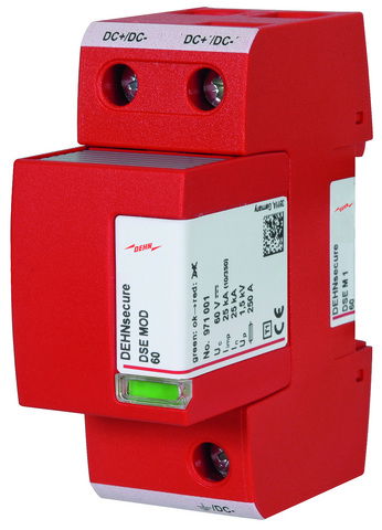 Coord. lightn. current arrester Type 1 DEHNsecure M for d.c. circuits