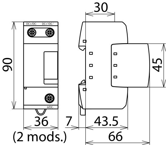 Coord. lightn. current arrester Type 1 DEHNsecure M for d.c. circuits – Görsel 2 / 2