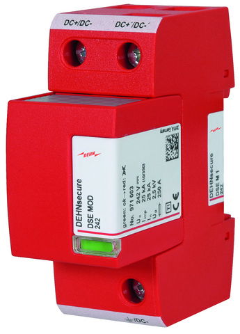 Coord. lightn. current arrester Type 1 DEHNsecure M for d.c. circuits