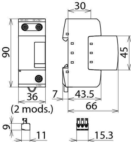 Coordin. DEHNsecure M type 1 lightning current arrester for d.c. circuits – Görsel 2 / 2