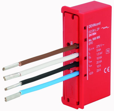 Surge arrester Type 2 DEHNcord 2-pole f. electr. installation systems