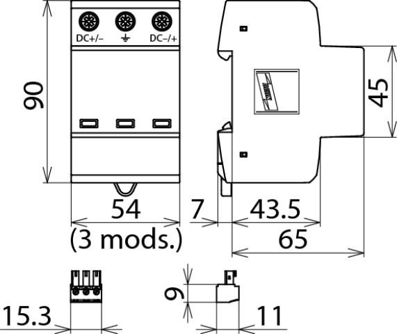 Surge arrest. Type 2 DEHNguard multi-pole f. PV syst. up to 1000V DC remote sign. – Görsel 2 / 2