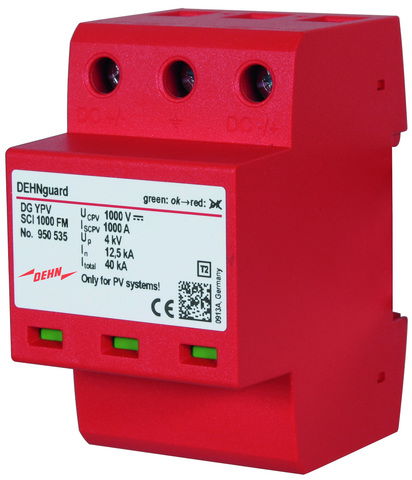 Surge arrest. Type 2 DEHNguard multi-pole f. PV syst. up to 1000V DC remote sign.