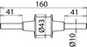 Isolating spark gap with 2 connections, Rd 10mm, StSt