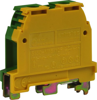 Protective conductor terminal 16 mm² with universal base
