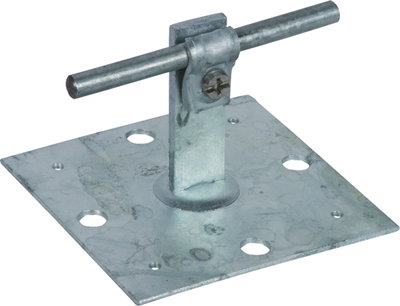 Roof conductor holder DEHNQUICK St/tZn f. Rd 6-10mm w. fixing plate 100x100mm