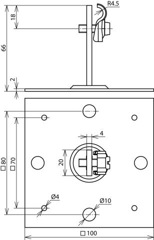 Roof conductor holder DEHNQUICK St/tZn f. Rd 6-10mm w. fixing plate 100x100mm – Görsel 2 / 2